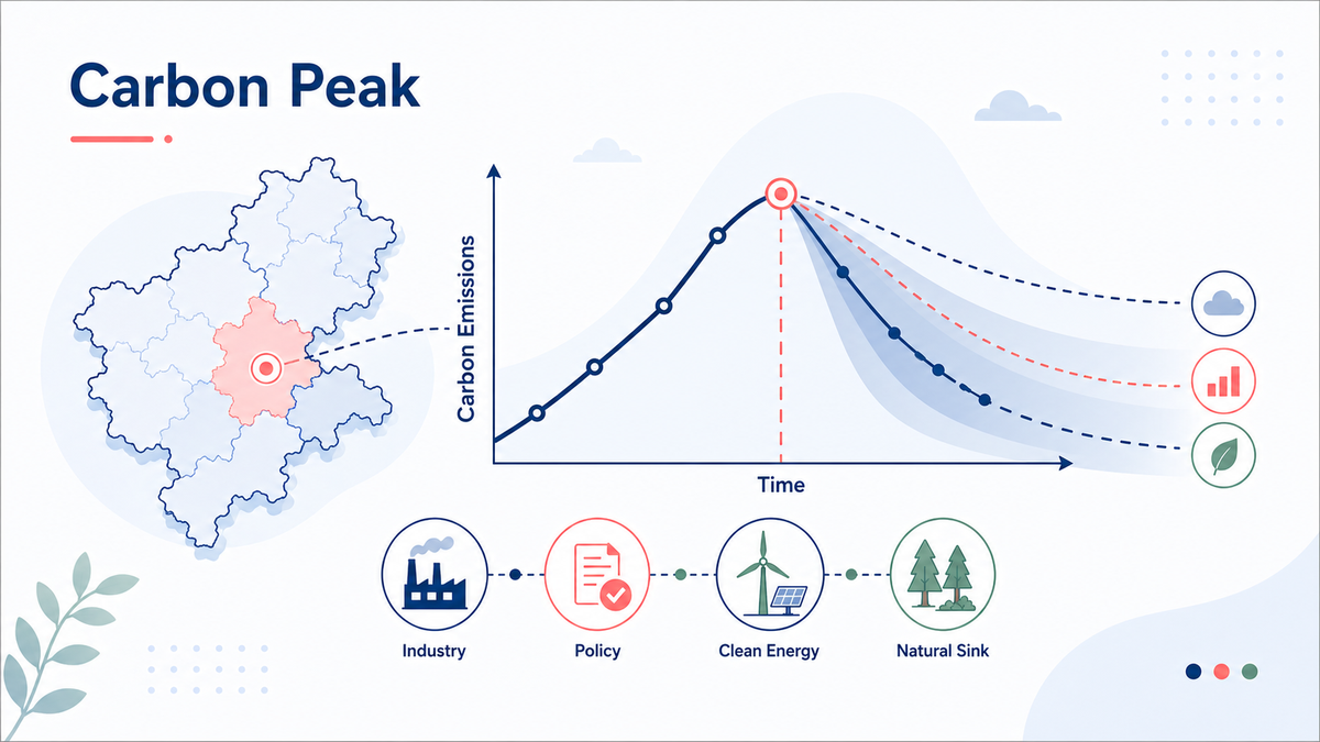 Carbon peak pathway illustration