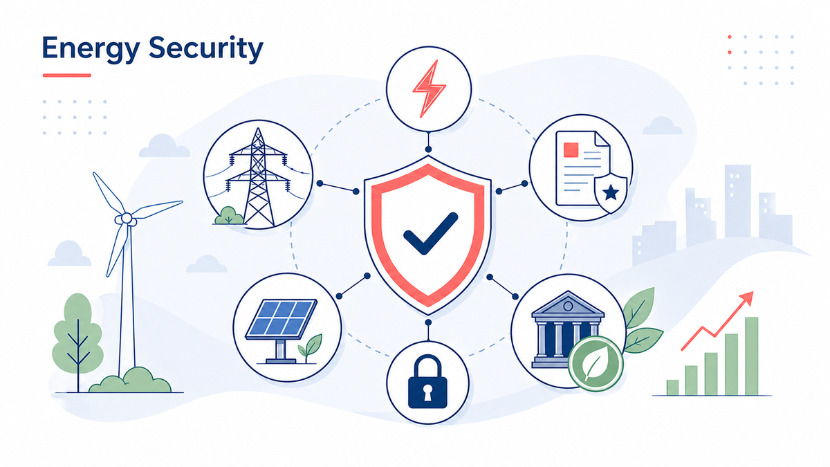 Energy security and green finance illustration